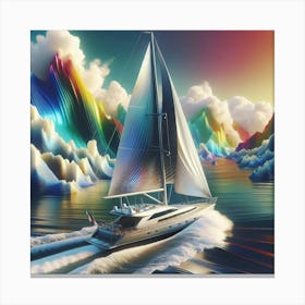 Sailboat In The Ocean Canvas Print