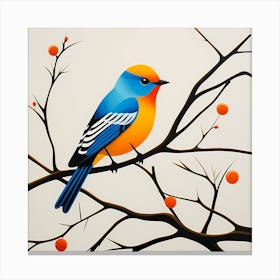 Polish Wycinanki, Bird On a Branch, folk art, 104 Canvas Print