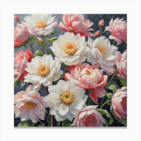 Peonies In A Vase Canvas Print