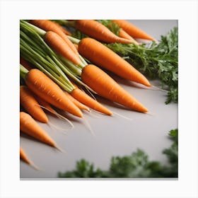 Carrots On A Gray Background Canvas Print