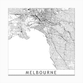 Melbourne Map  I Canvas Print
