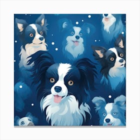 Dogs In The Snow Canvas Print