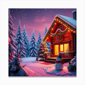 Christmas Cabin Canvas Print