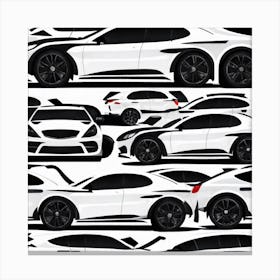 Black And White Cars 2 Canvas Print