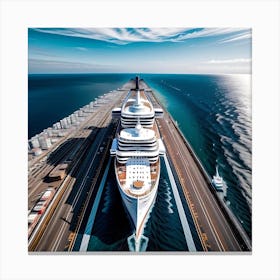 Cruise Ship In The Ocean Canvas Print