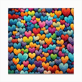 Colorful Hearts Background 1 Canvas Print