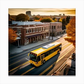 Transit Tracking School Journey Bus Stop Drone Route Dropped Community Day Small Wheel N (5) Canvas Print