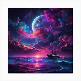 Ship In The Ocean Canvas Print