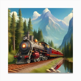 Train On The Tracks 3 Canvas Print