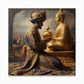 Buddha And King 2 Canvas Print