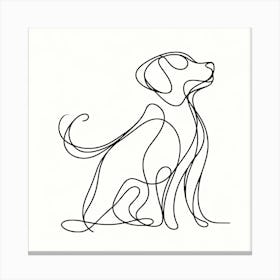 One Line Drawing Of A Dog Canvas Print
