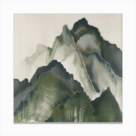 Japanese Watercolour Of Mount Kirigamine 3 Canvas Print