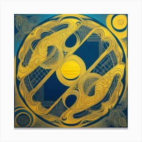 Blue And Gold Canvas Print