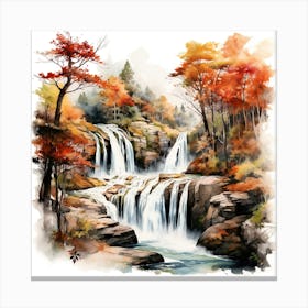 Waterfall In Autumn 3 Canvas Print