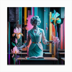 'The Woman In The Library' Canvas Print