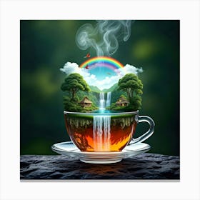 Rainbow In A Tea Cup Canvas Print