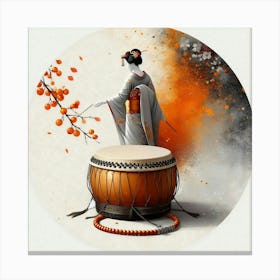 Geisha Creative Illustration Artwork 38 Canvas Print