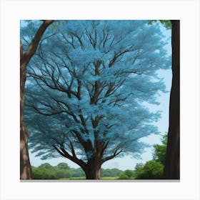 Blue tree in the jungle for wonderful blue salon Canvas Print
