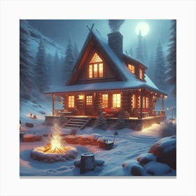 Cabin In The Woods Canvas Print