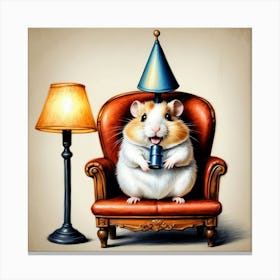 Hamster In A Party Hat 1 Canvas Print