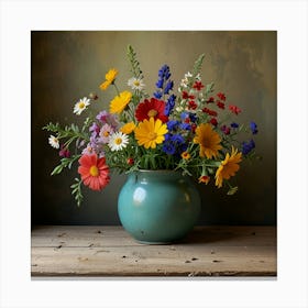 Leonardo Lightning Floral Still Life With Wildflowers Art 1 Canvas Print