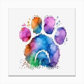 Watercolor Paw Print Canvas Print