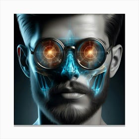 Futuristic Man With Glasses 1 Canvas Print