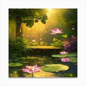 Lotus Flower In The Water 1 Canvas Print