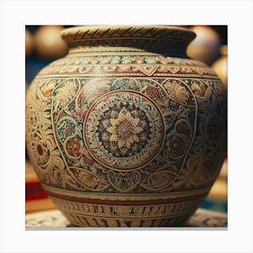 Pottery Vase With Intricate Designs And Patterns (3) Canvas Print