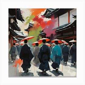 Kyoto in the Rain Canvas Print