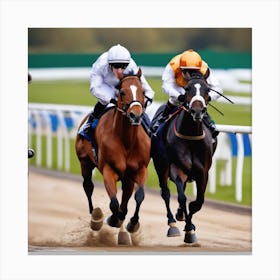 Jockeys Racing Horses 7 Canvas Print