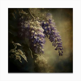 Flowers Bloom Blossom Forest Nature Blue Rain Art Painting Canvas Print
