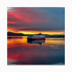 Sunset On A Ferry 12 Canvas Print