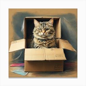 Cat In A Box 26 Canvas Print