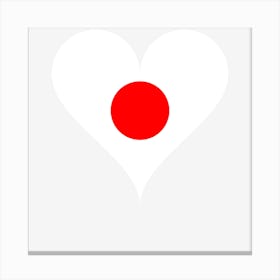 Love Heart Flag Japan Canvas Print