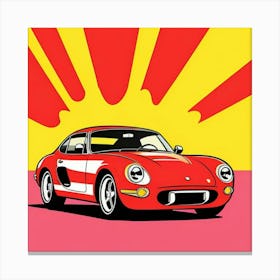 Speeding Vehicle in Retro Pop Aesthetic Canvas Print