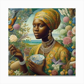 Woman With A Cup Canvas Print