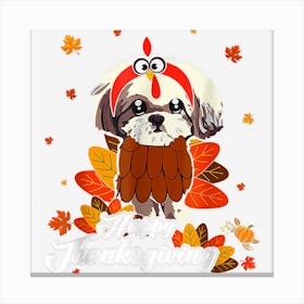 Cute Happy Thanksgiving Shih Tzu Dog Puppy Lover Canvas Print