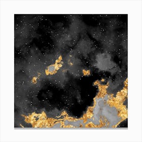 100 Nebulas in Space with Stars Abstract in Black and Gold n.002 Canvas Print