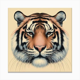 Tiger Head in pastel Canvas Print