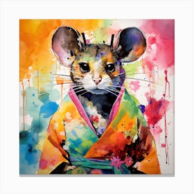 Mouse In Kimono 1 Canvas Print