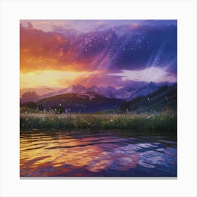 Sunset In The Mountains 1 Canvas Print