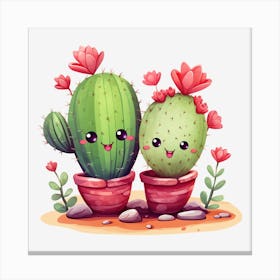 Cute Cactus Canvas Print