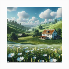 House In The Countryside 1 Canvas Print