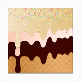 Ice Cream Waffles Canvas Print