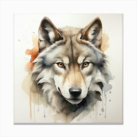 Default Create A Simple Watercolor Of A Wolf Using Neutral And 1 Canvas Print