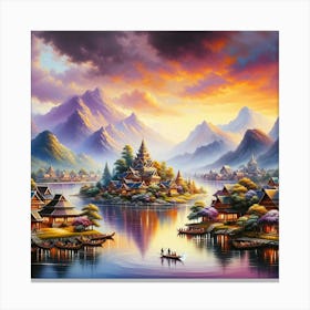 Asian Village 1 Canvas Print