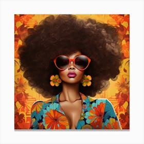 The 70s Inspired Fashion Stylish AfroArt 4 Canvas Print