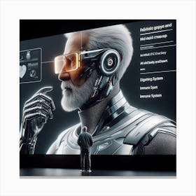 Man In Front Of A Robot Canvas Print