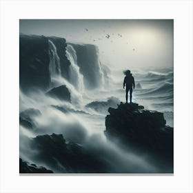 Man Standing On A Cliff 1 Canvas Print